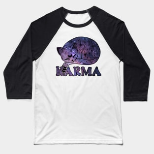 Me an Karma vibe like that Funny lazy cat Baseball T-Shirt